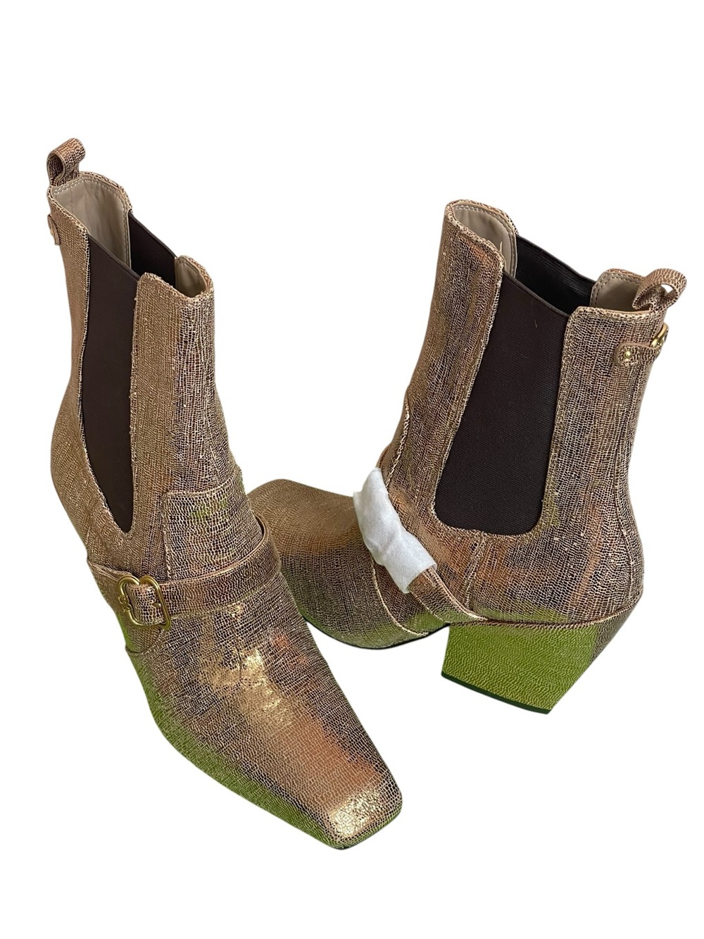 Sam Edelman Women's Suzette
Deep Gold Metallic Chelsea Boot
New Size 8.5”